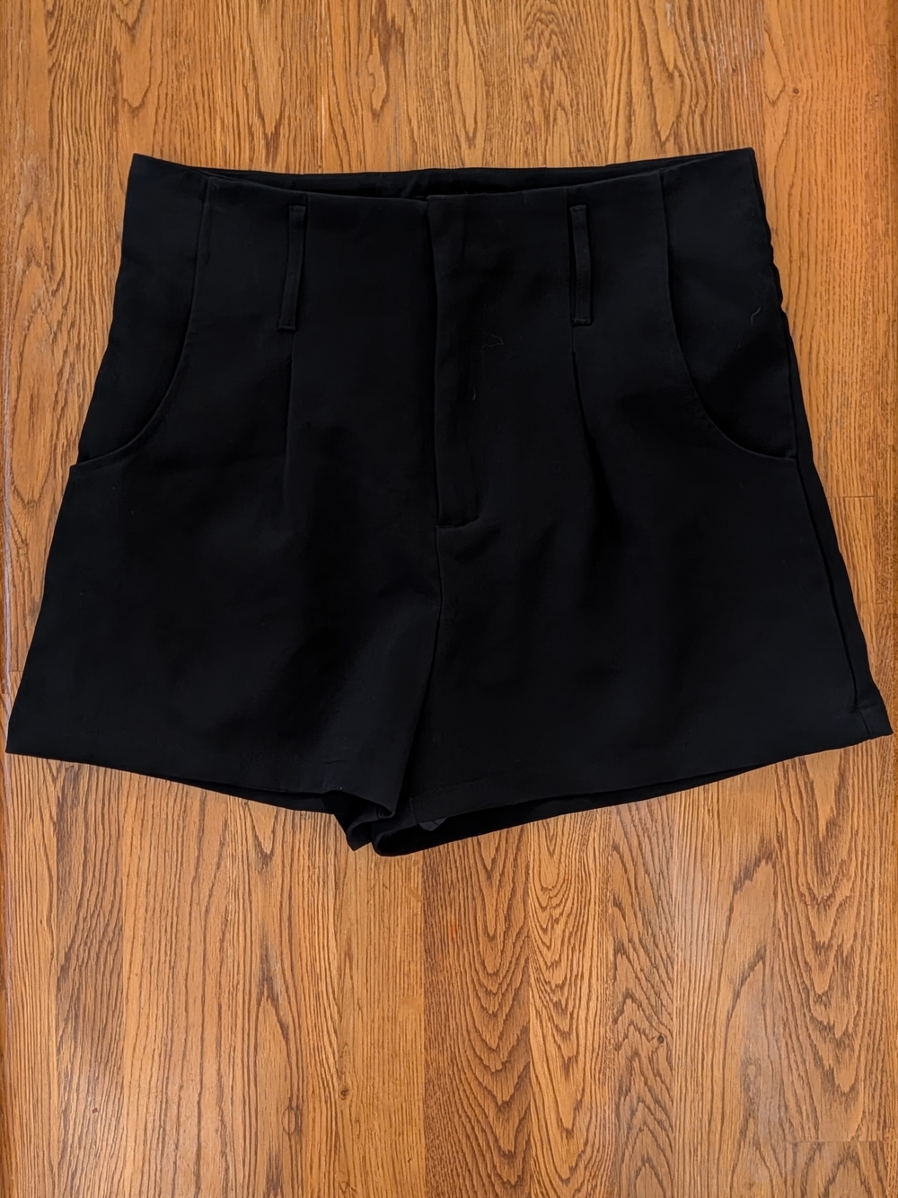Forever 21 Black High Rise Pleated Front Shorts
